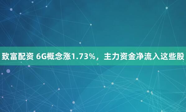 致富配资 6G概念涨1.73%，主力资金净流入这些股